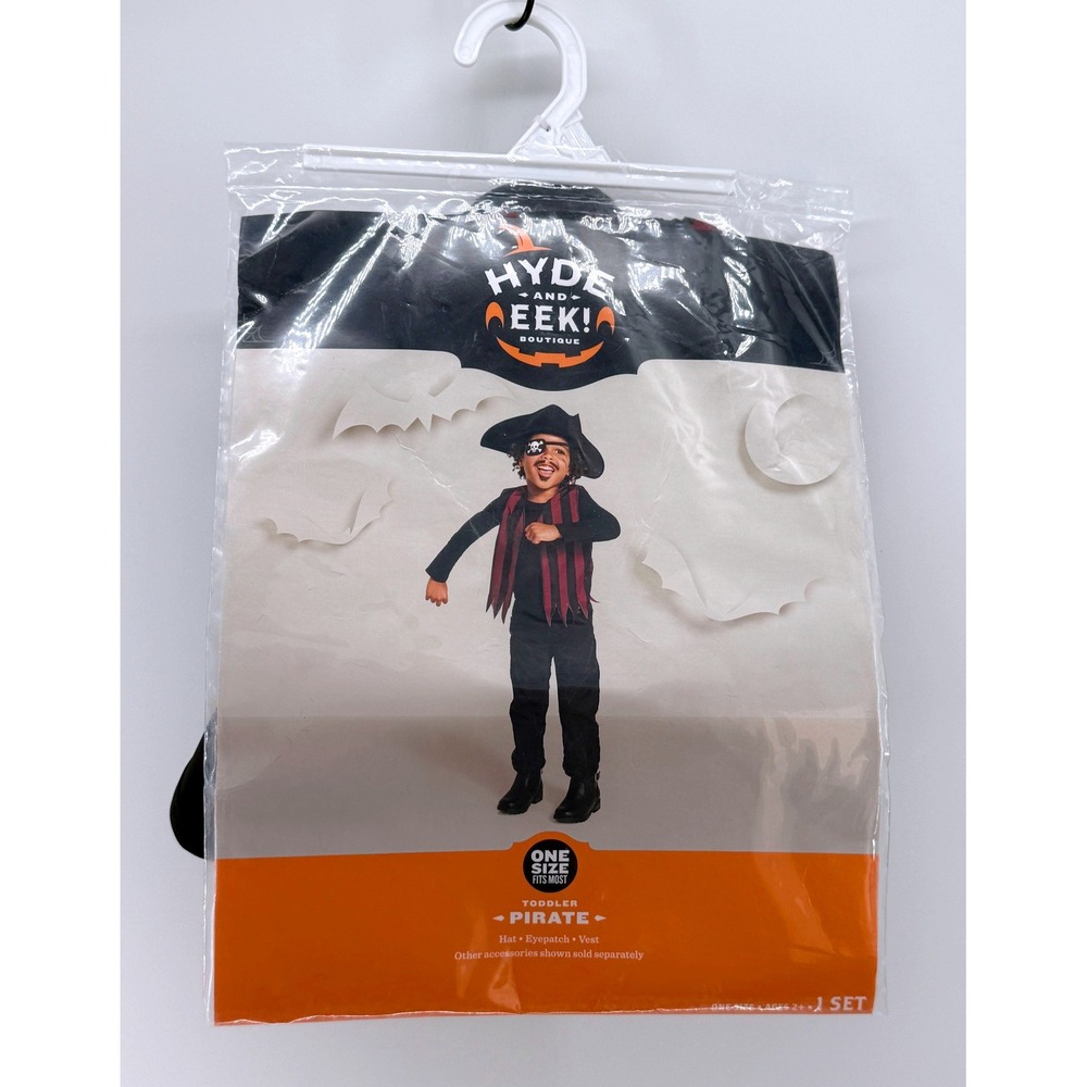 Hyde and Eek Boutique Toddler Pirate Costume 3pc Set Hat Eyepatch Vest One Size